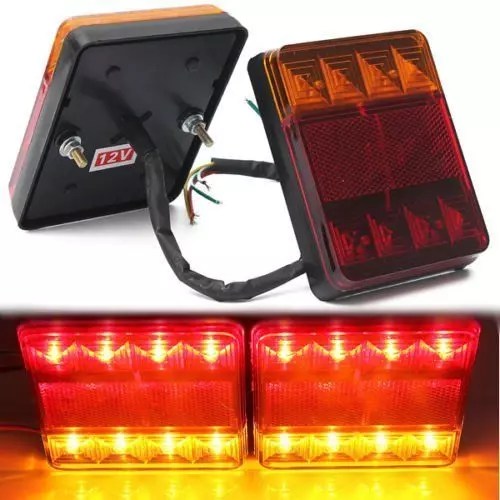 PAIR 24V 98 LED REAR TAIL LIGHTS LAMP TRAILER TRUCK LORRY RECOVERY