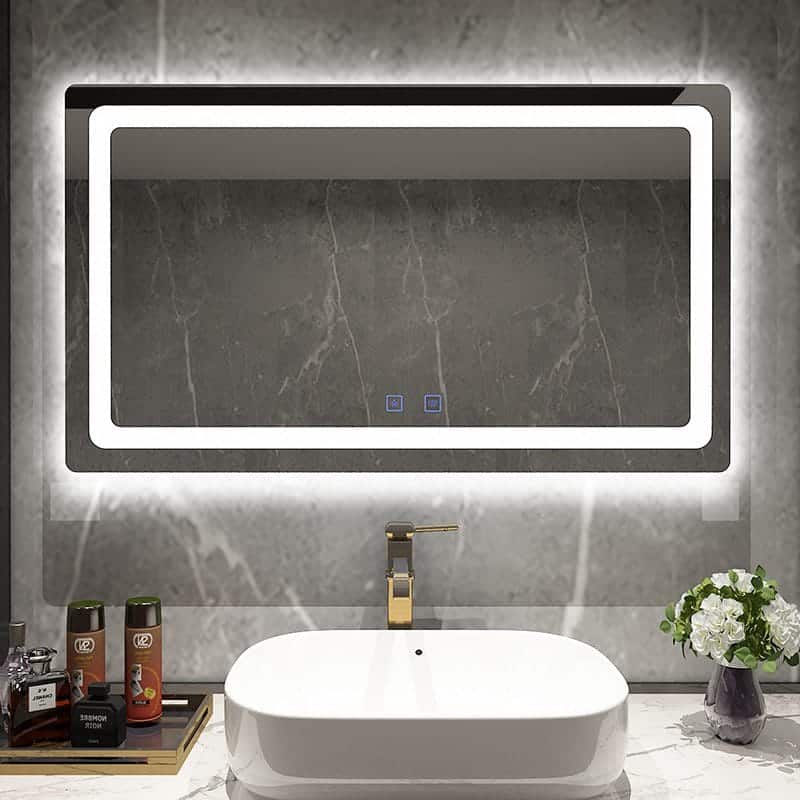 Hotel Led Bathroom Mirror 5mm Environmental Silver Mirror Bathroom Wall