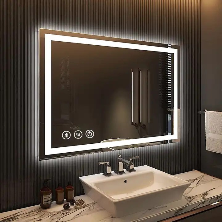 Rectangular Mirror LED Light Defogger Sleek Design