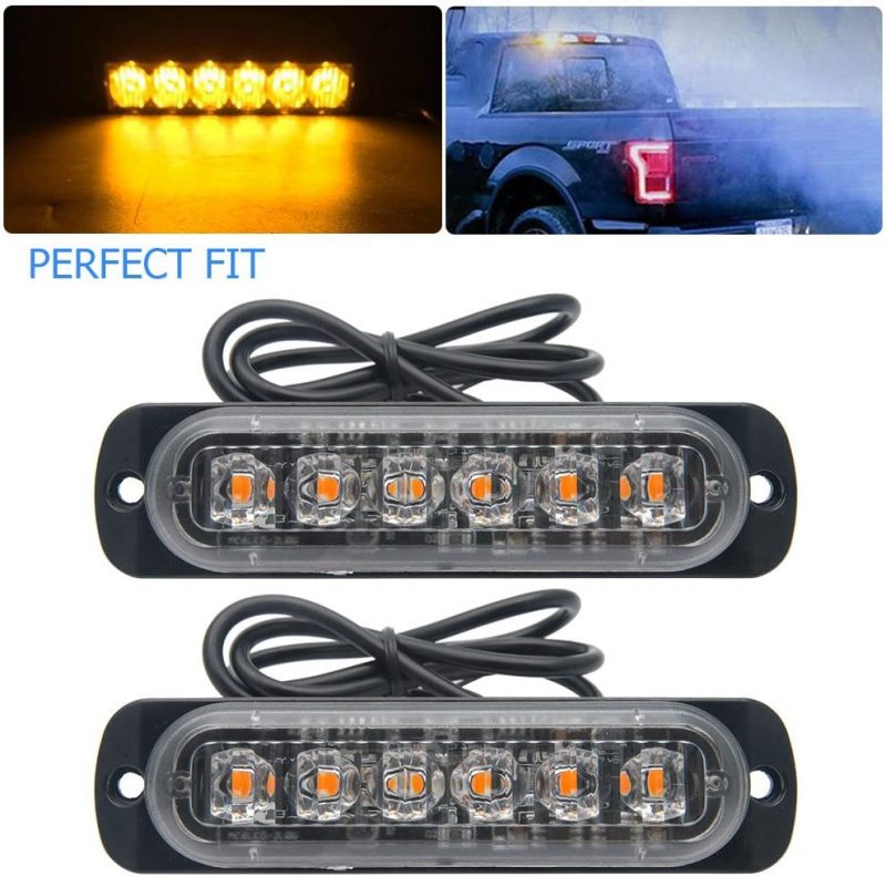 LED Emergency Strobe Warning Light 6 LEDs for Truck Trailer Van Boat