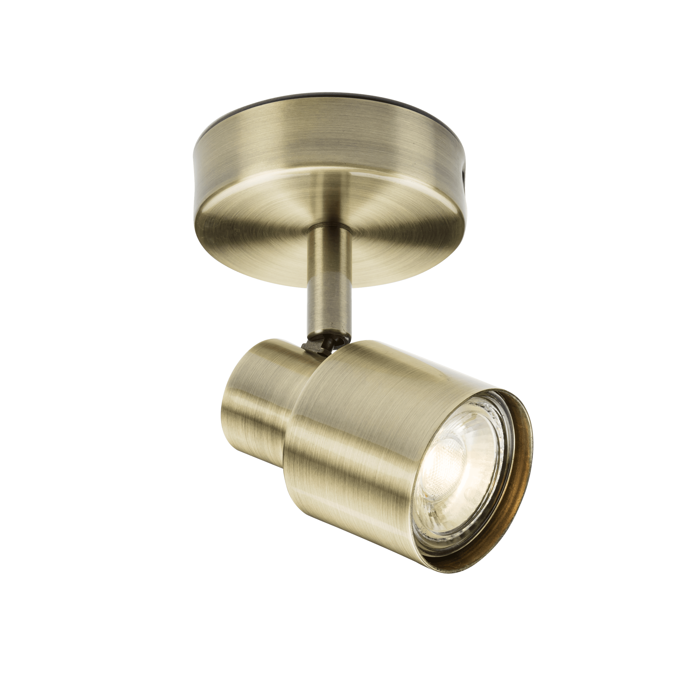230V GU10 Single Spotlight Antique Brass LEDSwitchover
