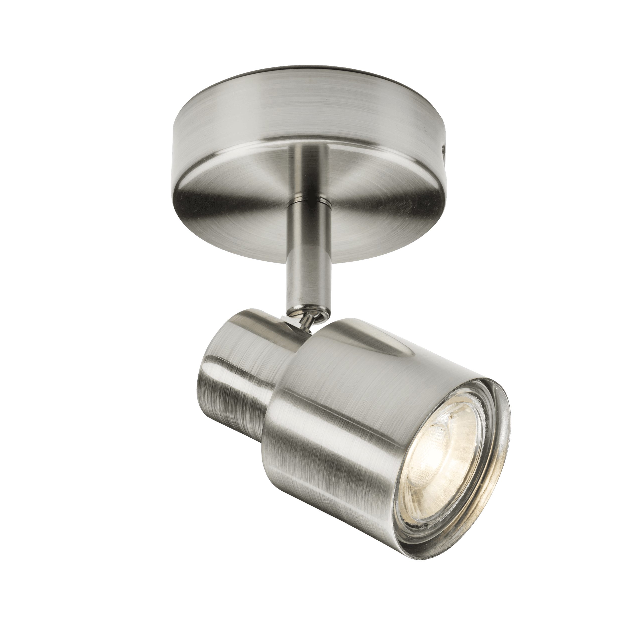 230V GU10 Single Spotlight Brushed Chrome LED Switchover UK 2023