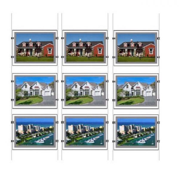 9pcs A3 Cable Window Displays Led Poster Frames Led Light Pocket for