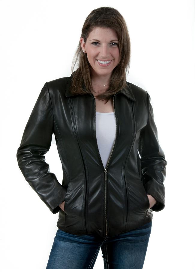 Lambskin Leather Scuba Jacket Biker Black Color Women ... (650 x 905 Pixel)