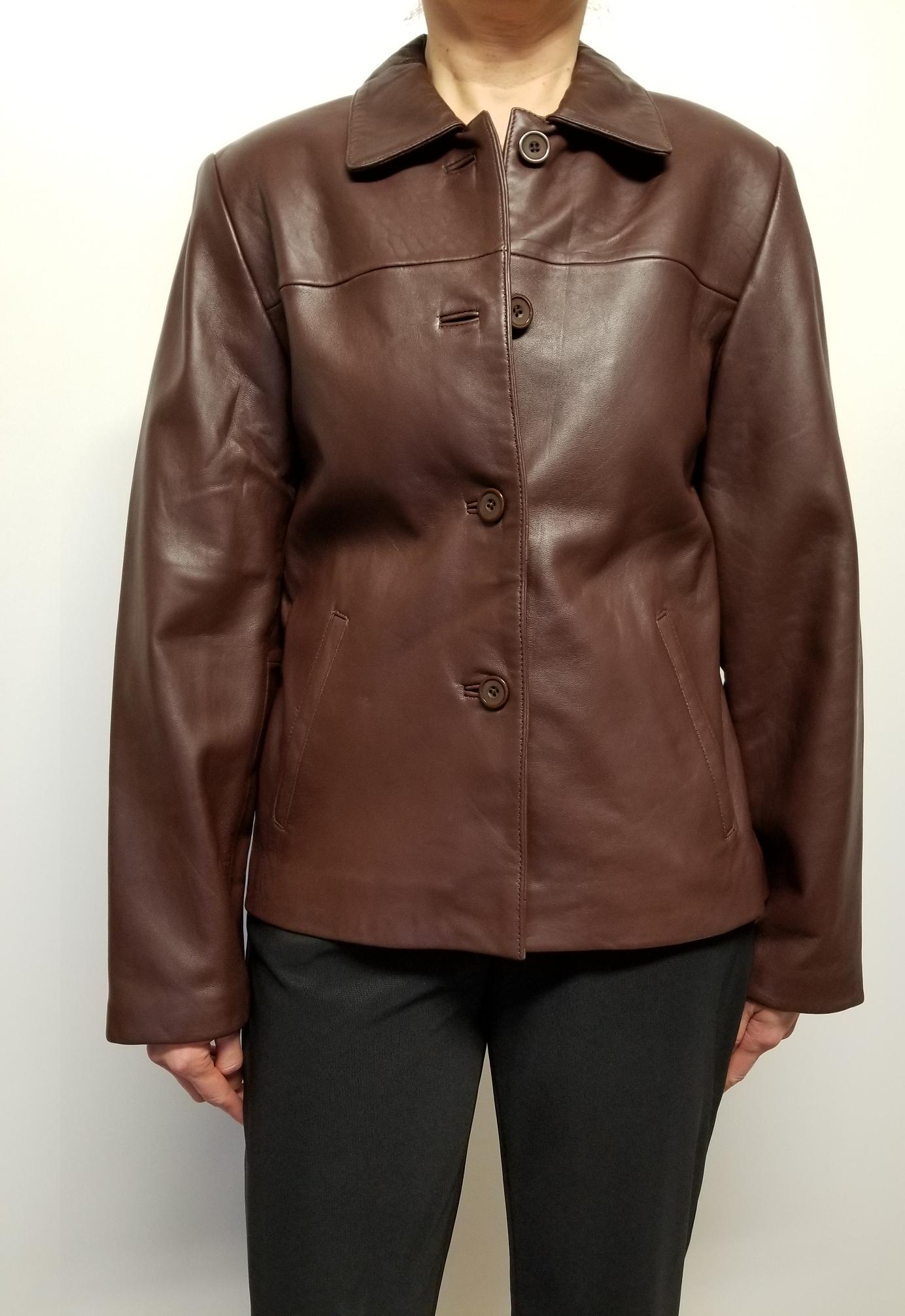 Women Lambskin Leather Jacket Button Front Closure Women Leather Blazer