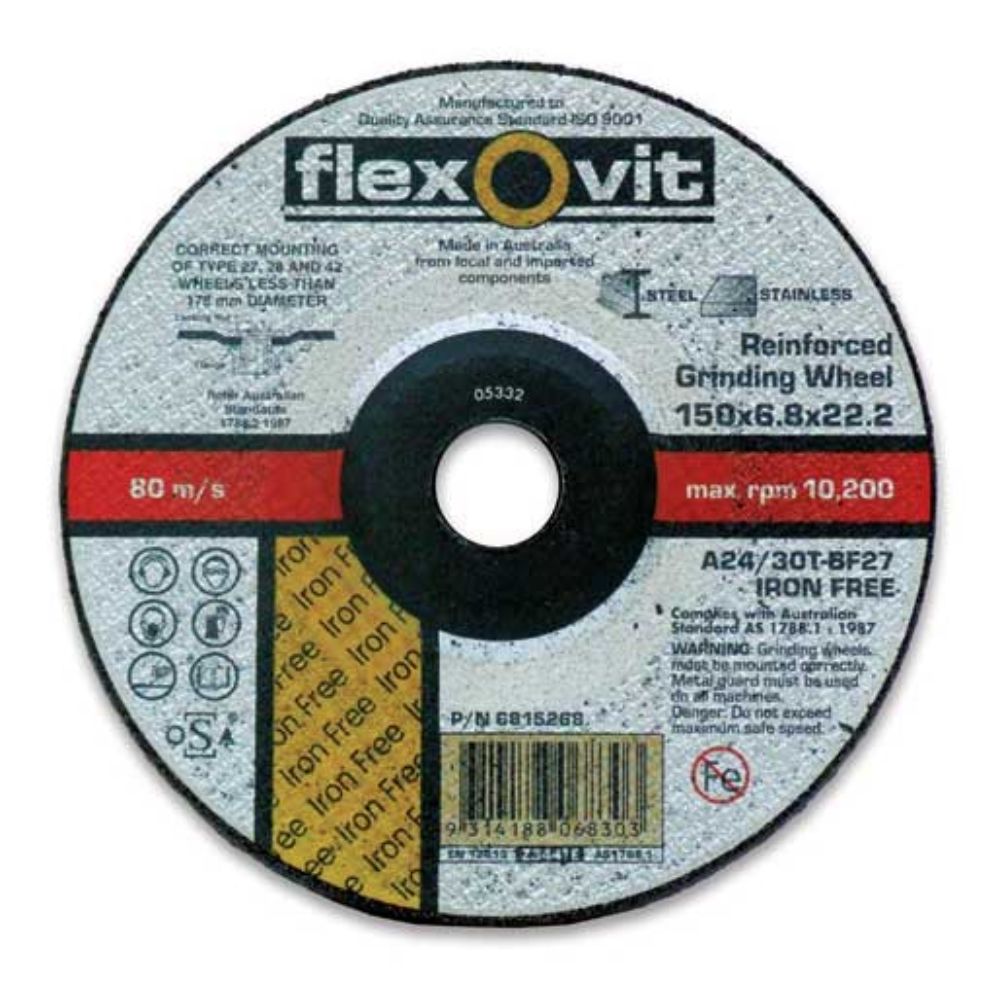 Flexovit Depressed Centre Type 42 CuttingOff Wheels (Iron Free