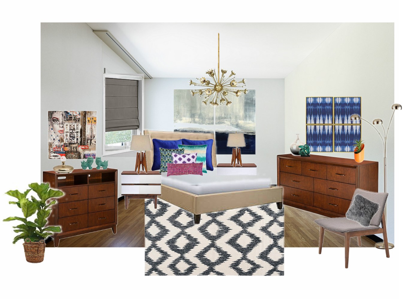 Mid Century Modern Guest Room Makeover RFBloggers