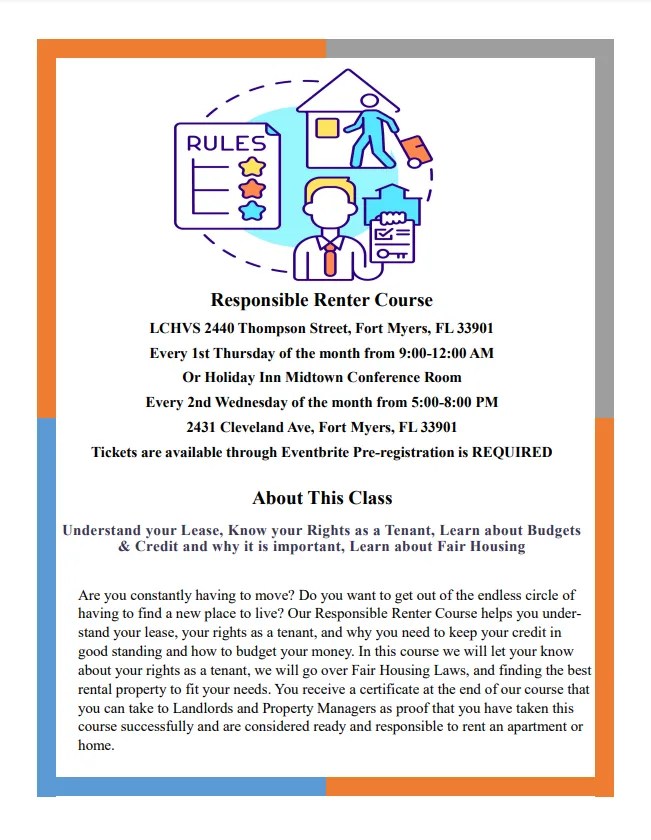 Free Responsible Renter Course Lee County Homeless Coalition