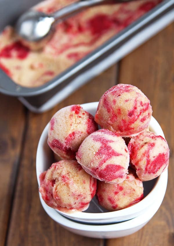 Healthy Peach Melba Sorbet no sugar added Leelalicious