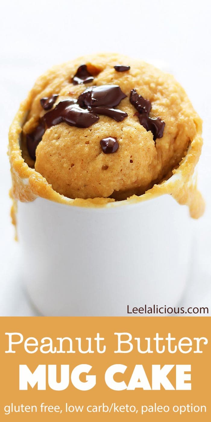 Keto Peanut Butter Mug Cake Recipe GlutenFree, Paleo, LowCarb » LeelaLicious