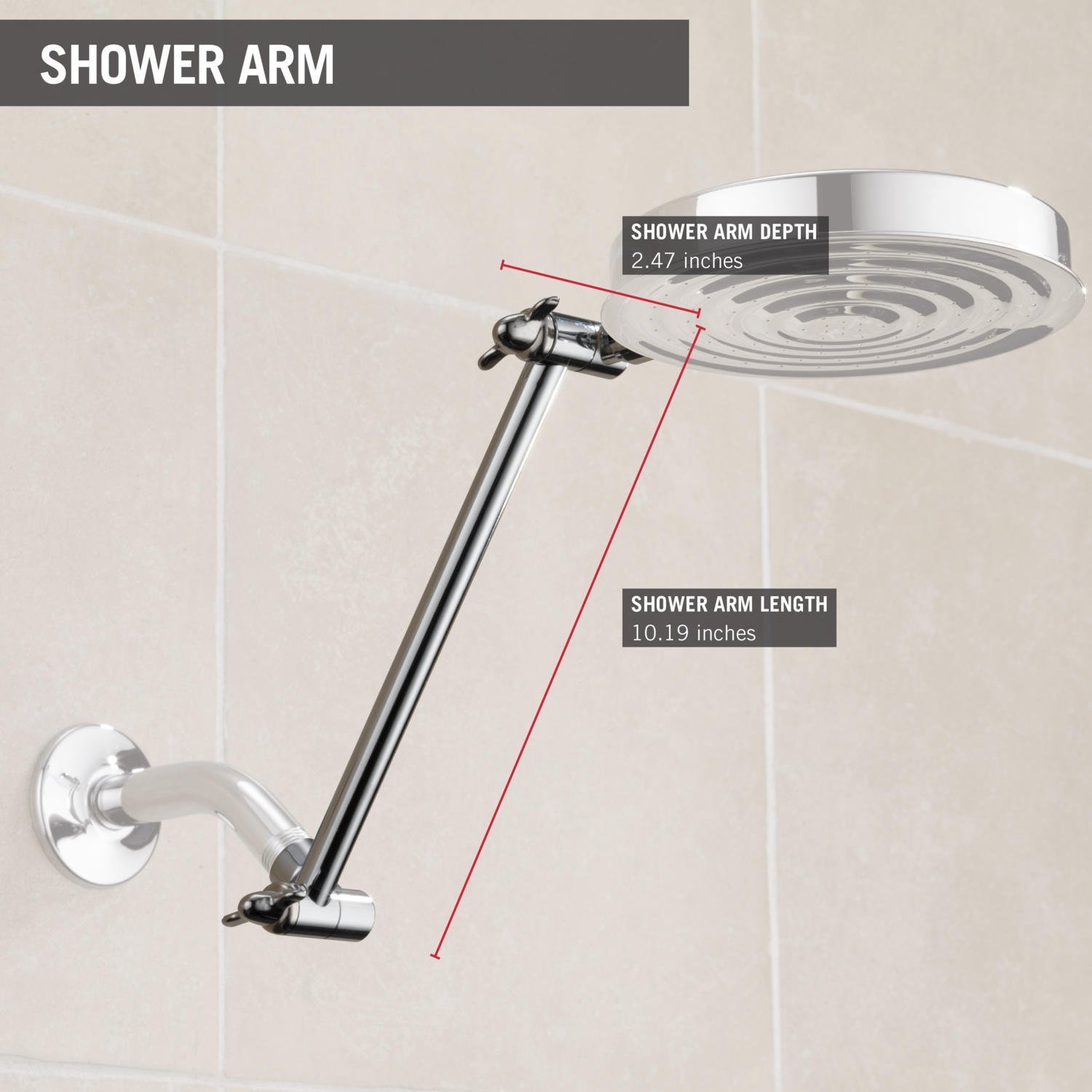10inch Adjustable Shower Arm, Chrome Manufacture Sourcing agent