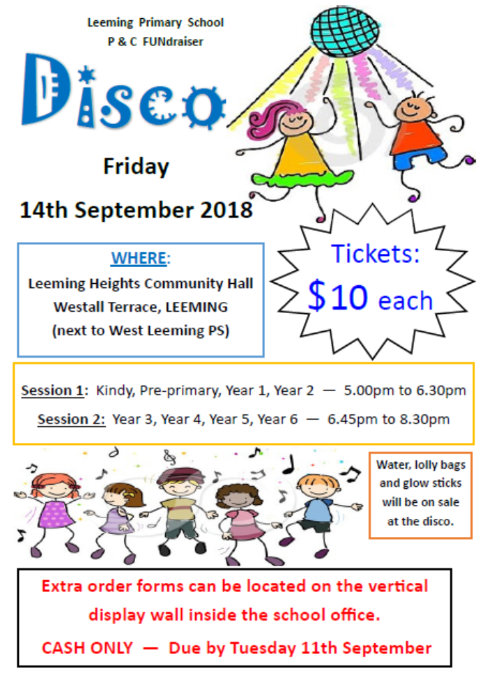 School Disco Fever 14th September Leeming Primary School