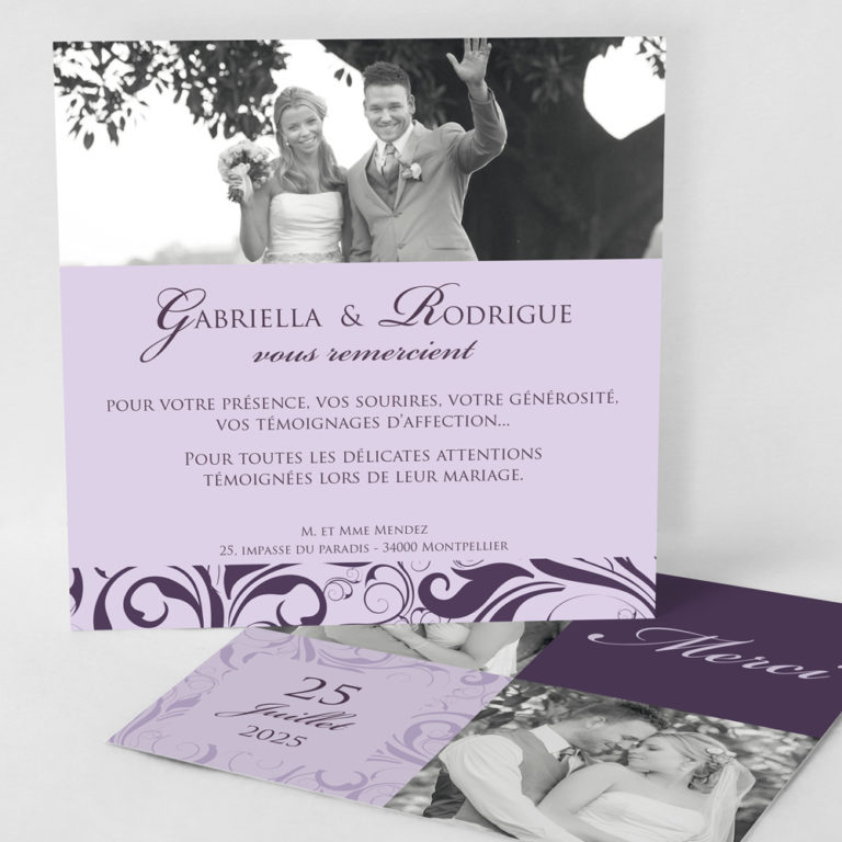 Carte de remerciement graphique Grand oui Le fairepart