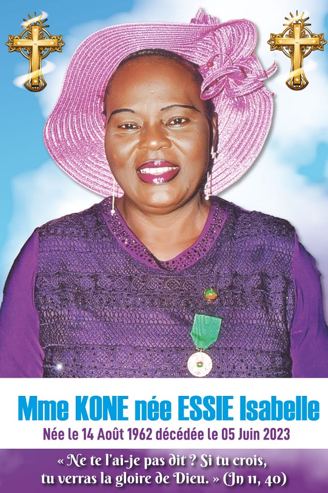 Décès de KONE née ESSIE Isabelle Fairepart