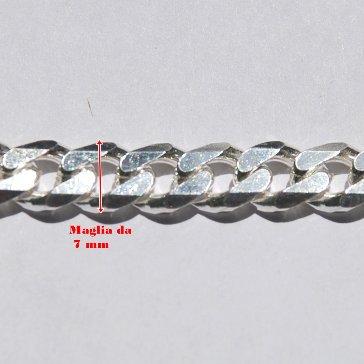 Catena Maglia Groumette da 7mm in Argento 925/°°° NP Adolfo Lefevre Shop