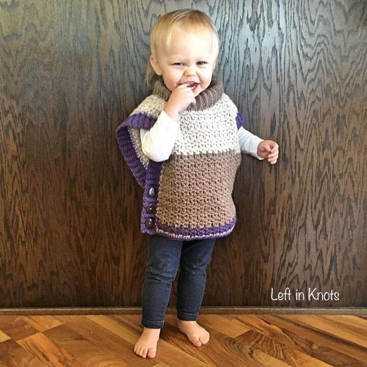 Amelia Poncho Sweater Free Crochet Pattern Left in Knots
