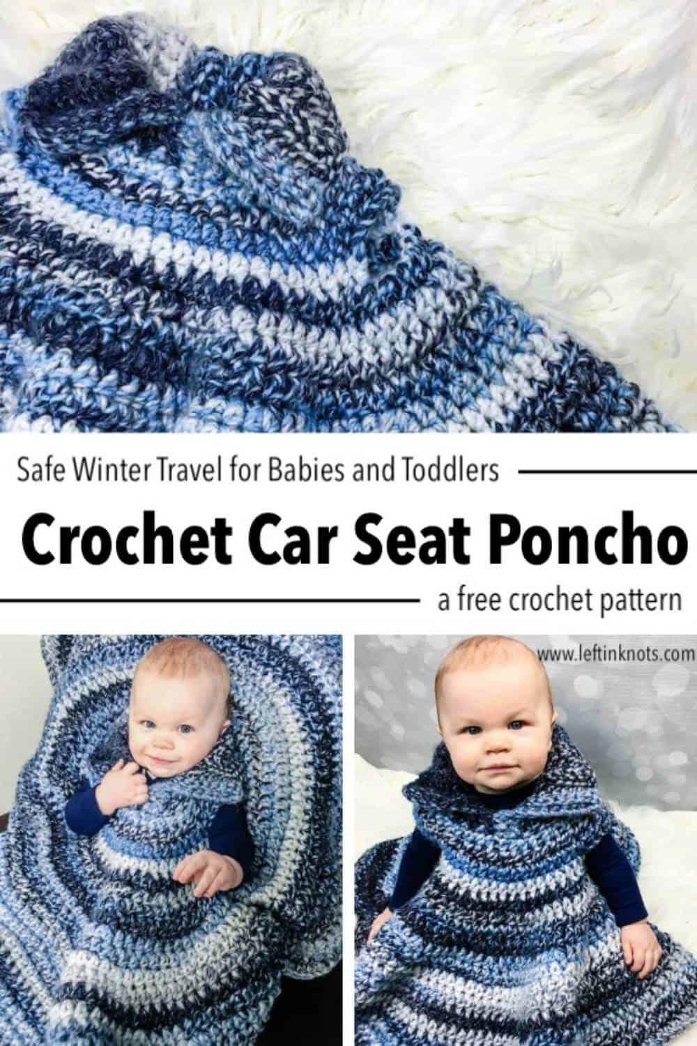 Crochet Car Seat Poncho Free Pattern Left in Knots