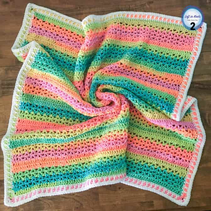 Crochet Striped Baby Blankets Free Pattern Collection Left in Knots