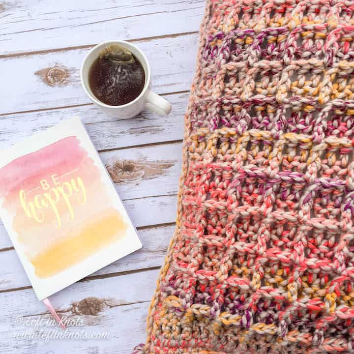 Waffle Stitch Throw Pillow Free Crochet Pattern Left in Knots