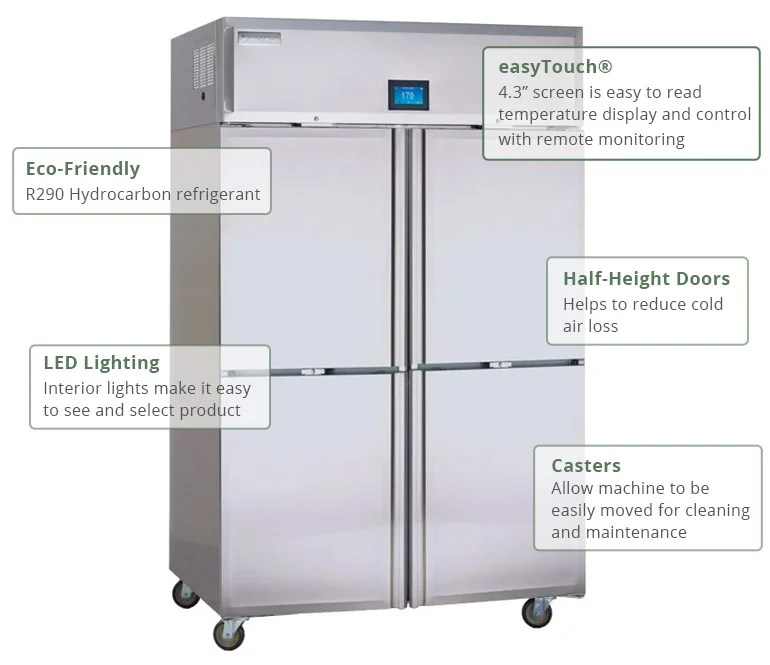 Delfield GAR2NPSH 48" Two Section Reach In Refrigerator, (4) Left