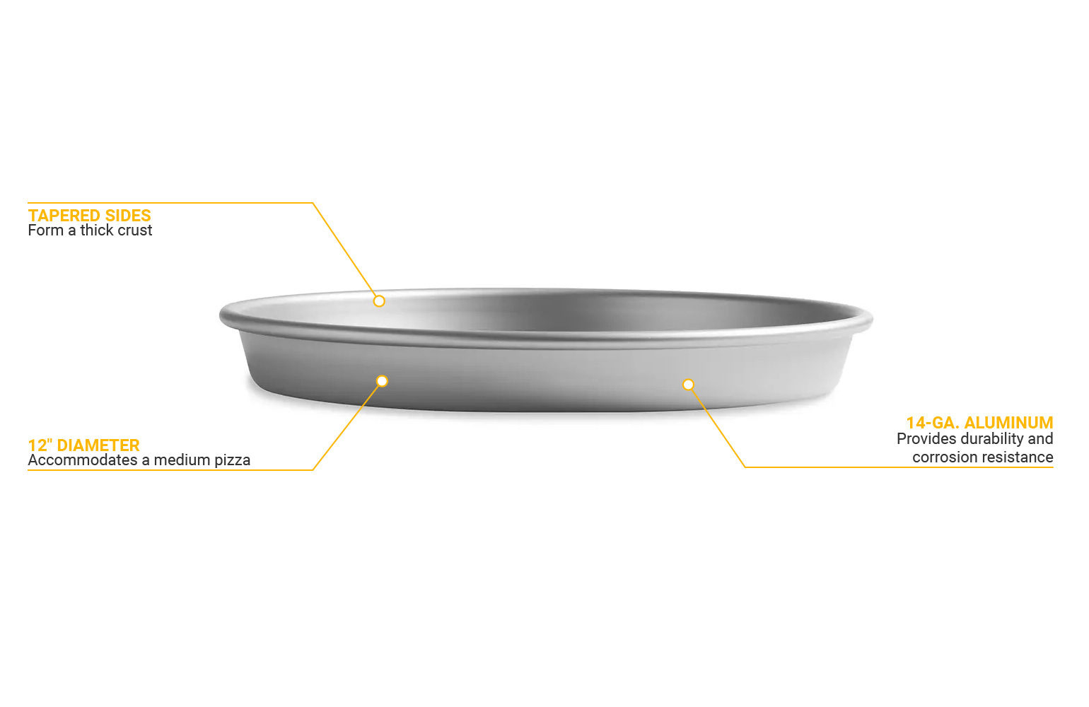 Vollrath 6712CC 12" Round Deep Dish Pizza Pan, Aluminum