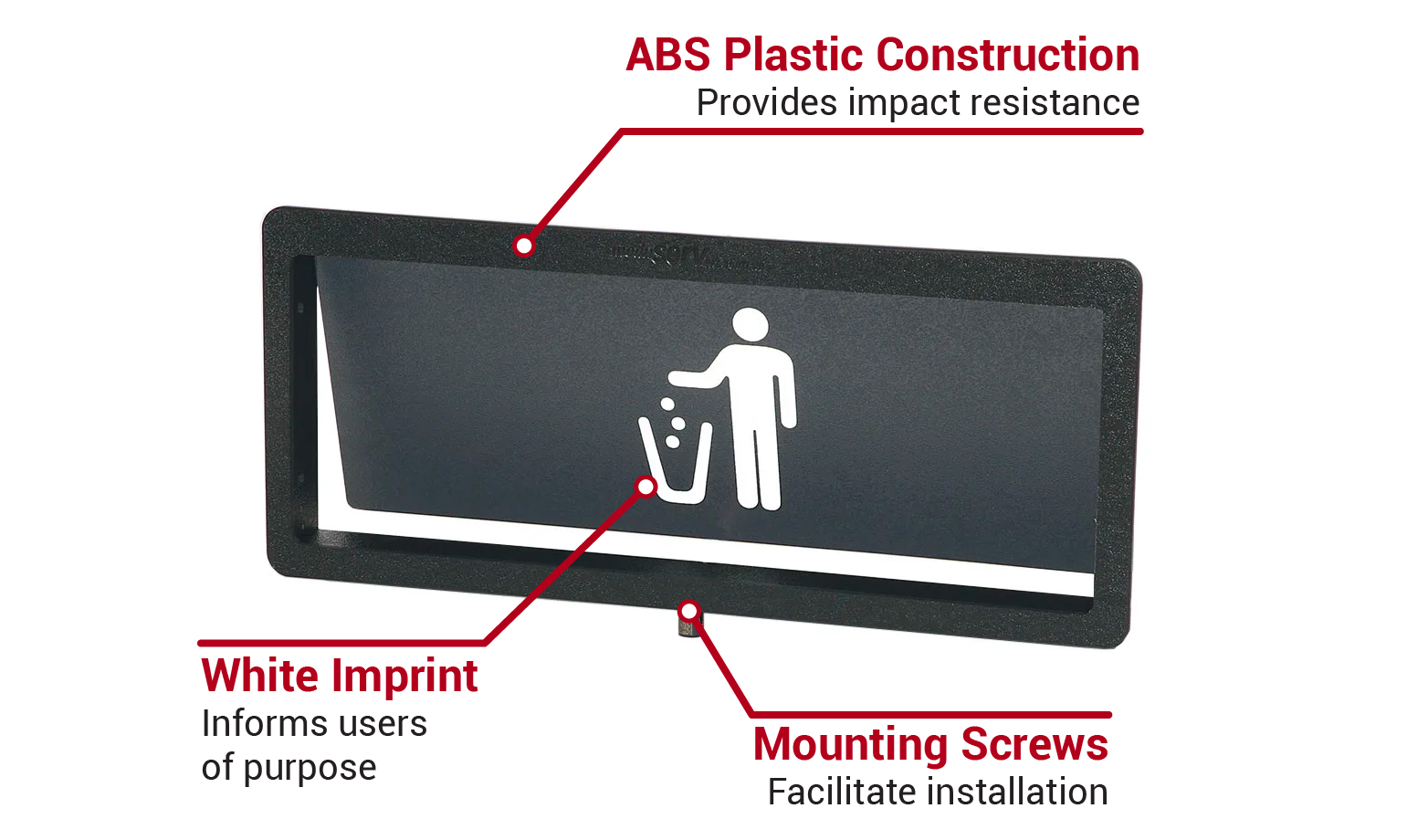 Vollrath MT2 Large Trash Receptacle Door 7 1/2" x 17 5/8", Black