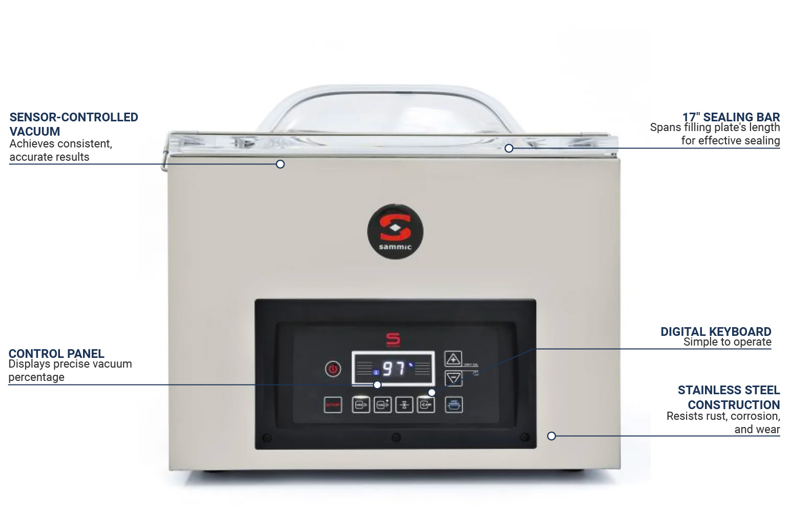 Sammic SE416 Countertop Vacuum Sealer w/ 17" Seal Bar, 120v