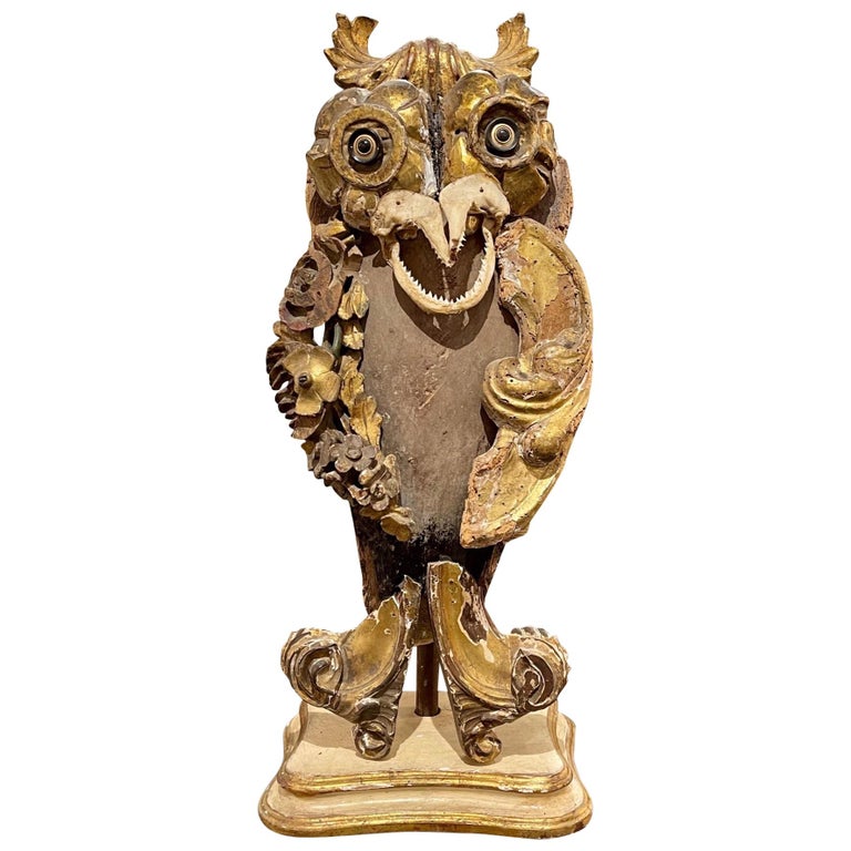 18th Century Italian Owl Sculpture made of Fragments Legacy Antiques