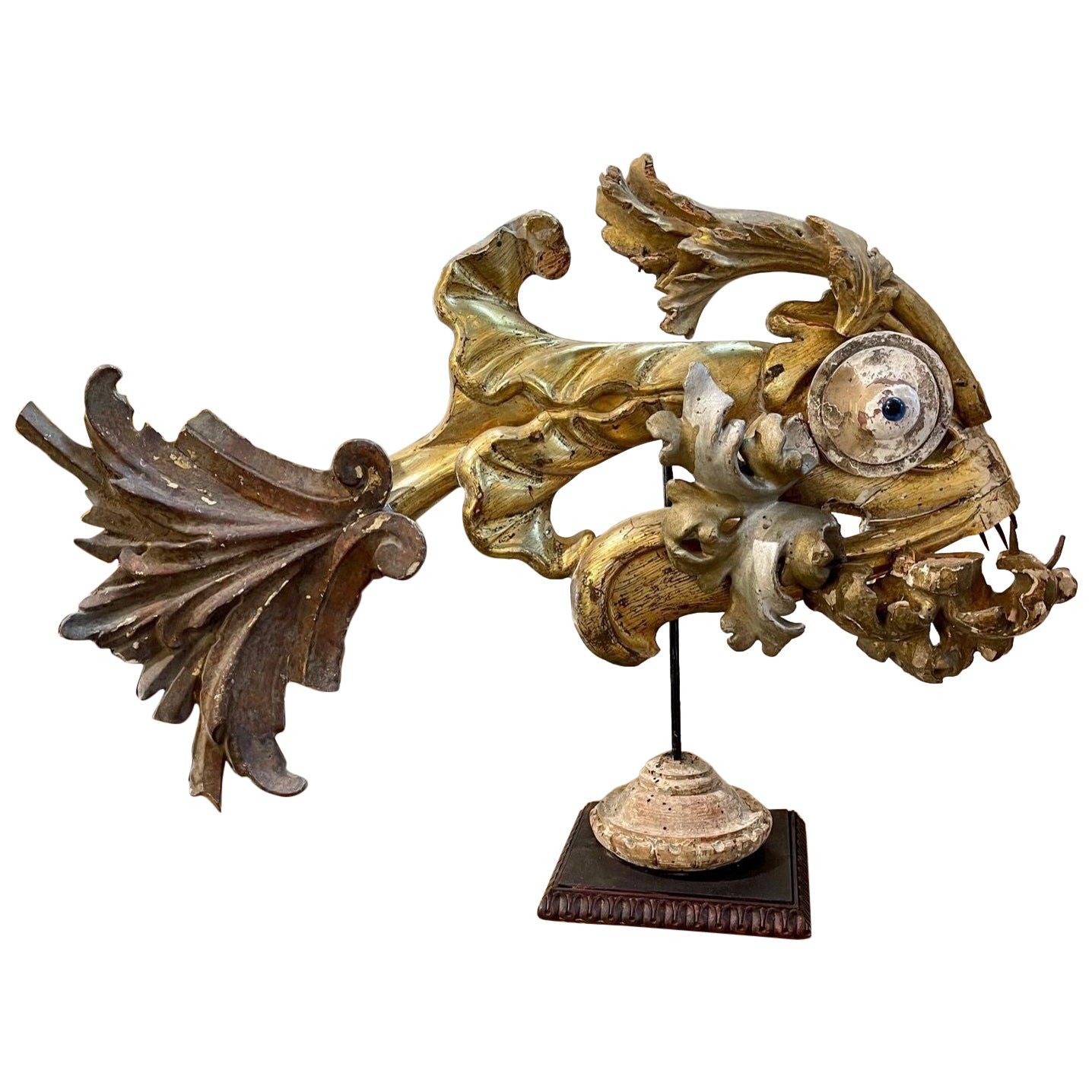 18th Century Fish Sculpture with Giltwood Elements Legacy Antiques