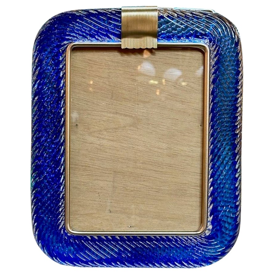Blue Murano Glass Picture Frame Legacy Antiques