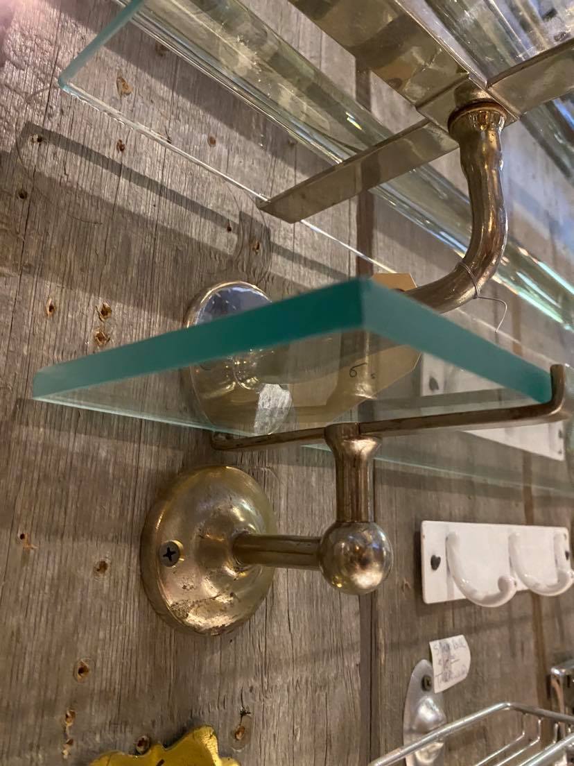 IC4487 Antique Glass Bathroom Shelf Legacy Vintage Building