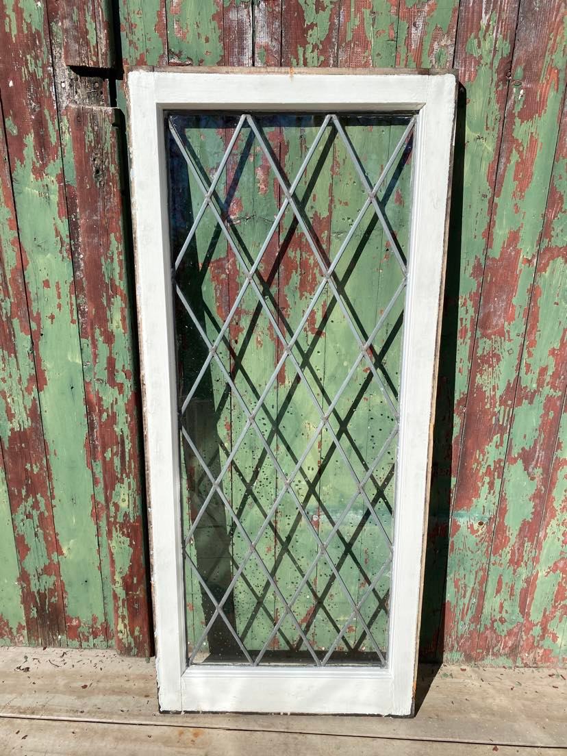 IC4697 Antique Leaded Glass Window 18.25 x 45.75 Inches Legacy Vintage Building Materials