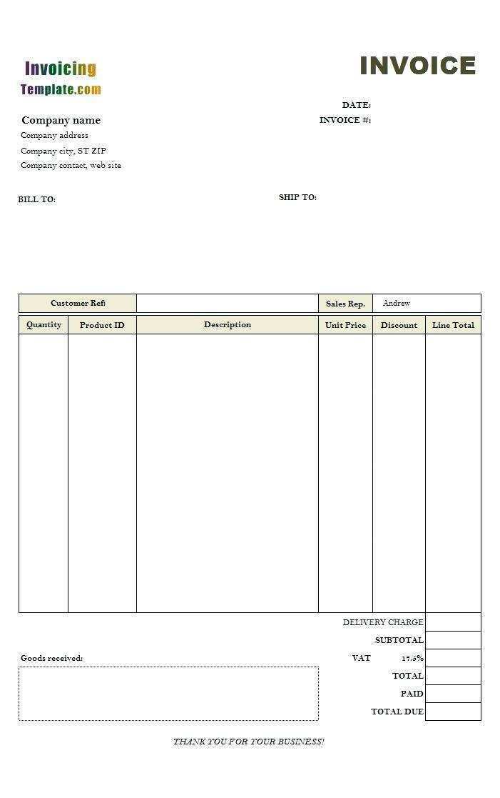 Vat Invoice Format Uk Cards Design Templates