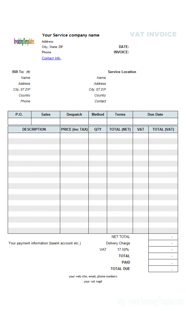 Invoice Format In Excel For Export Cards Design Templates