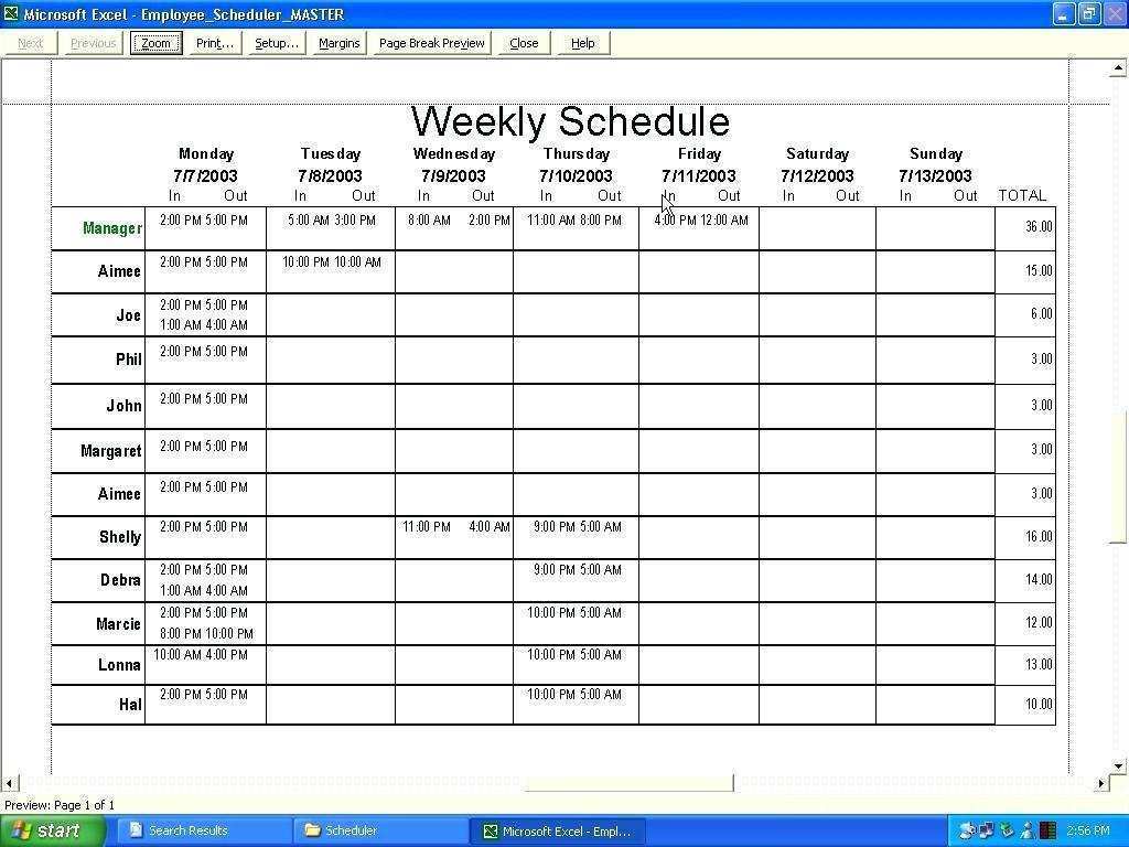 Production Shift Schedule Template Cards Design Templates