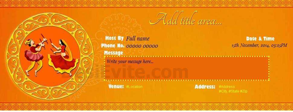 Navratri Invitation Card Format In English Cards Design Templates