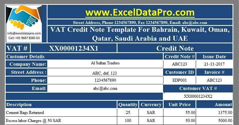 Vat Invoice Format For Saudi Arabia Cards Design Templates