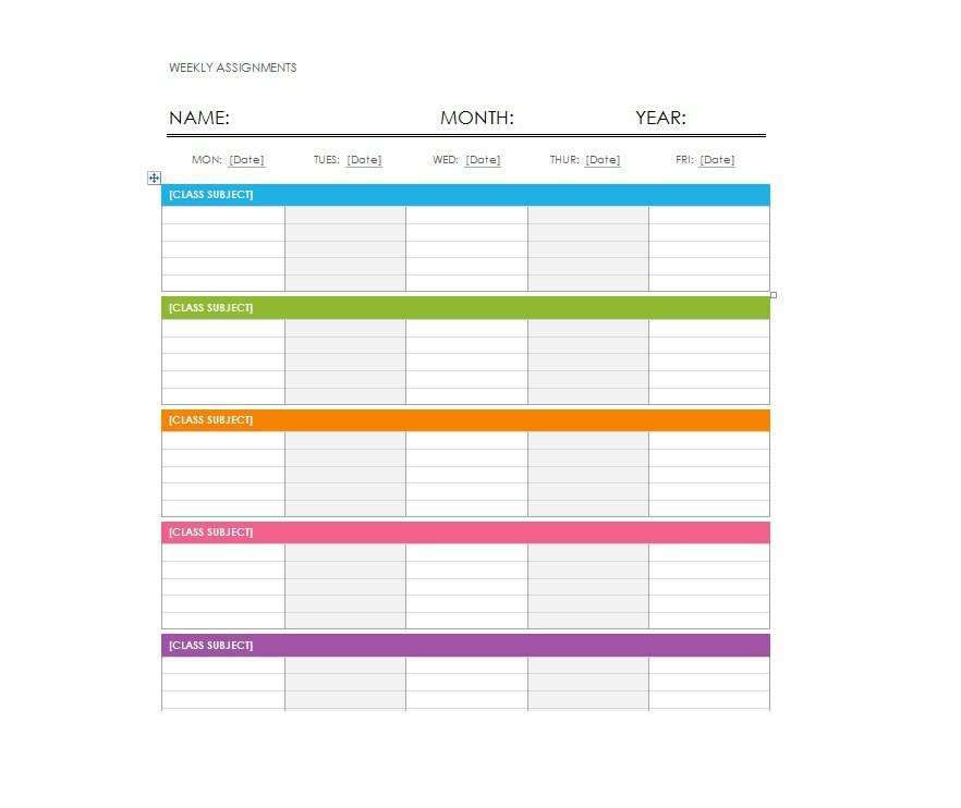 Class Schedule Templates Documents, Design,.