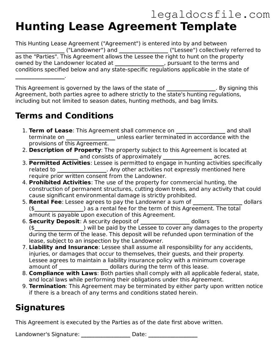 Prepare Your Hunting Lease Agreement With Our Printable Form(04)