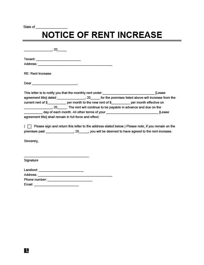Create a Rent Increase Notice in Minutes Legal Templates