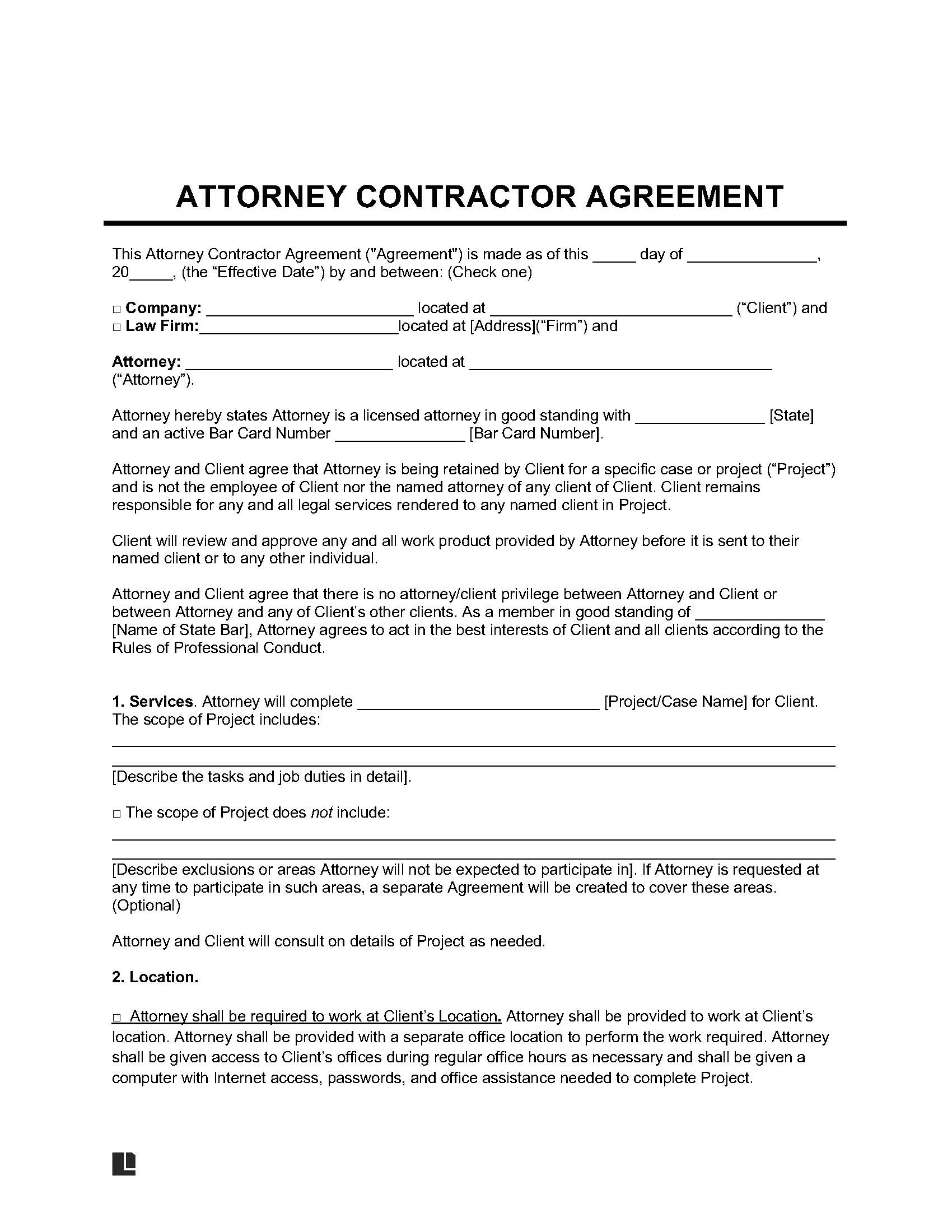 Free Attorney Representation Agreement Template PDF & Word