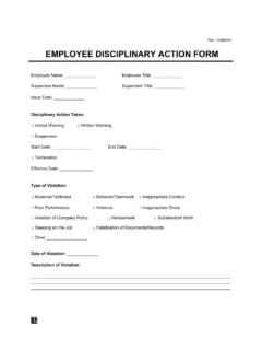 Free Employee Disciplinary Action Form | PDF & Word