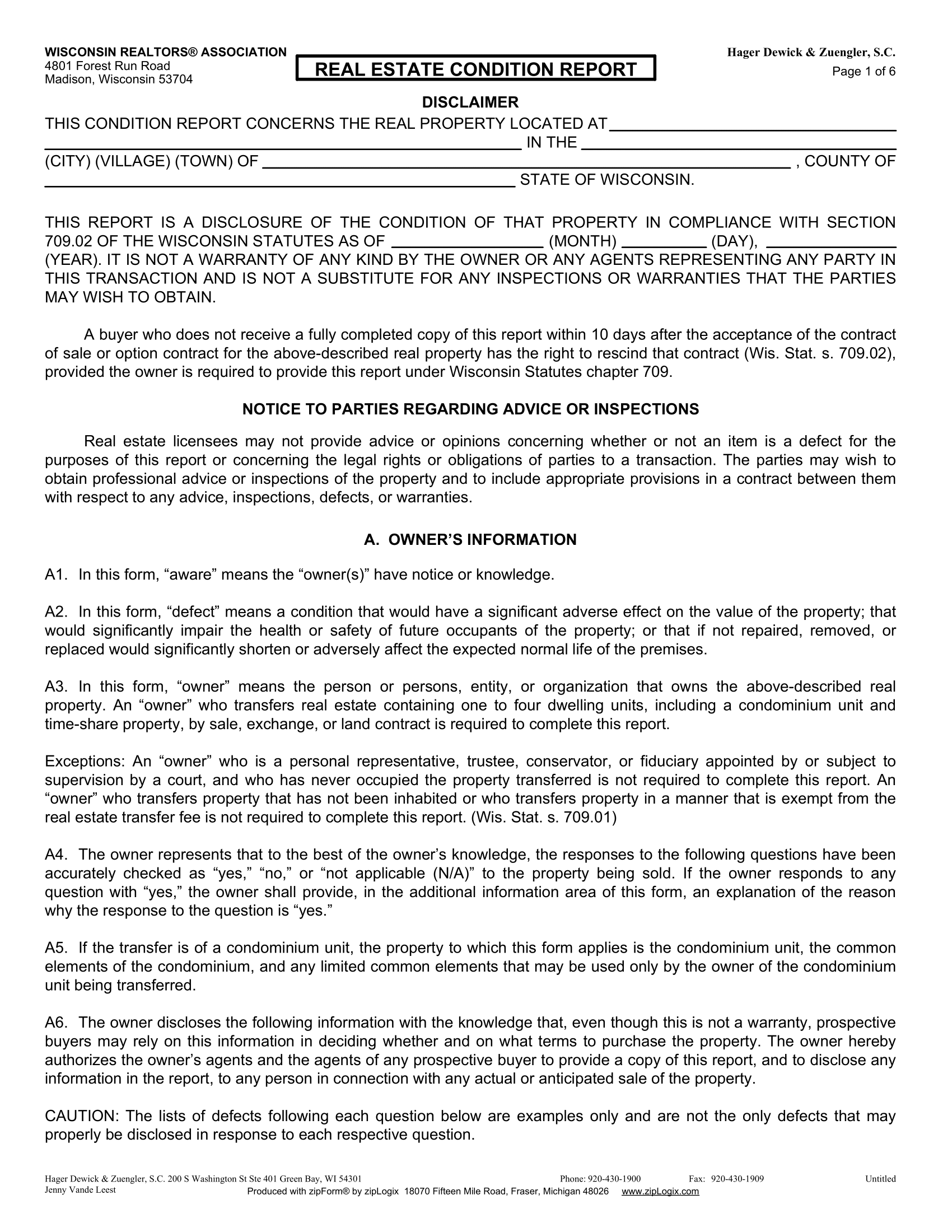 Free Wisconsin Residential Purchase Agreement PDF & Word