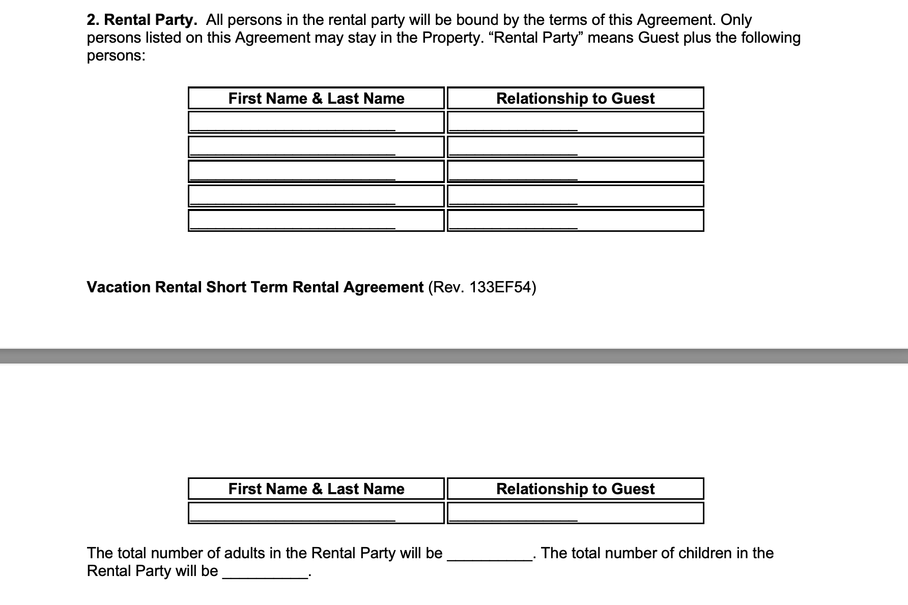 ShortTerm (Vacation) Rental Agreement [Word & PDF]