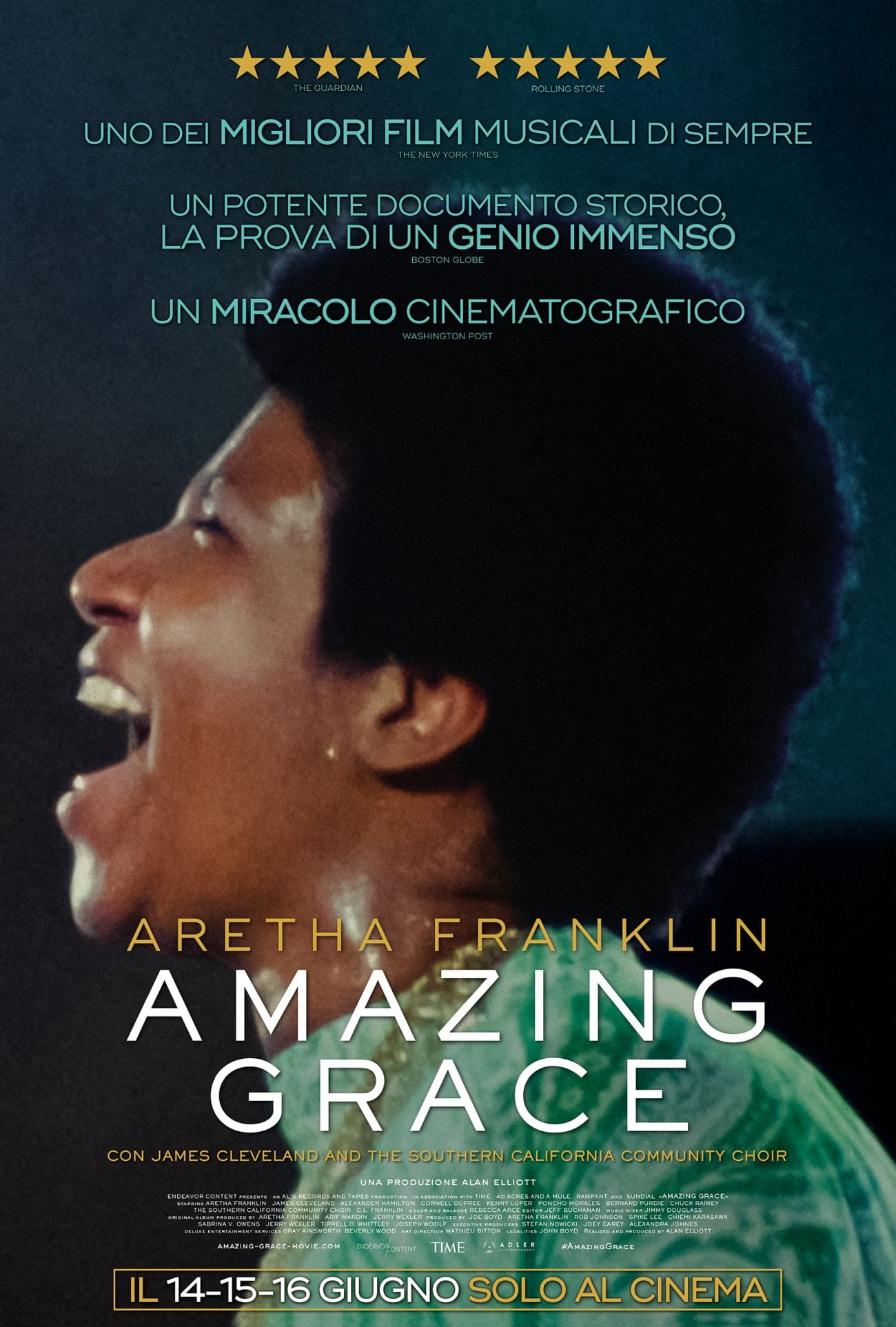 Amazing Grace trailer, poster e foto del film su Aretha