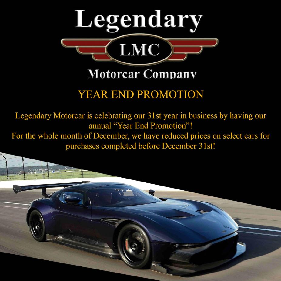 Year End Promotion Legendary Motorcar Company