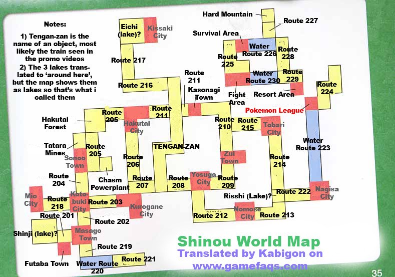 Diamond and Pearl Map and Leaders / LegendaryPKMN