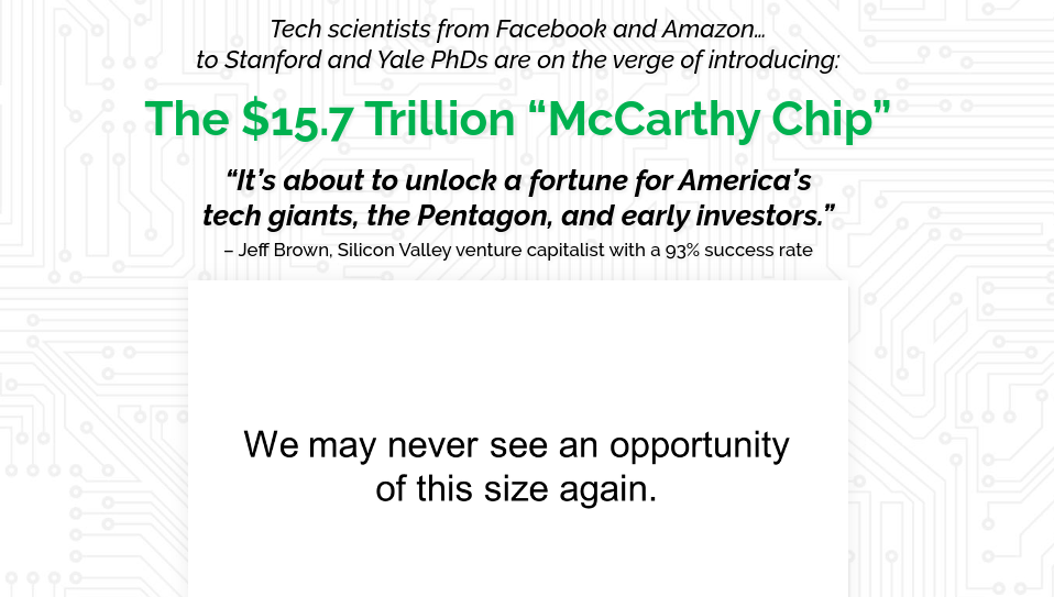 Jeff Brown’s “McCarthy Chip” Opportunity REVIEWED Legendary Wallet