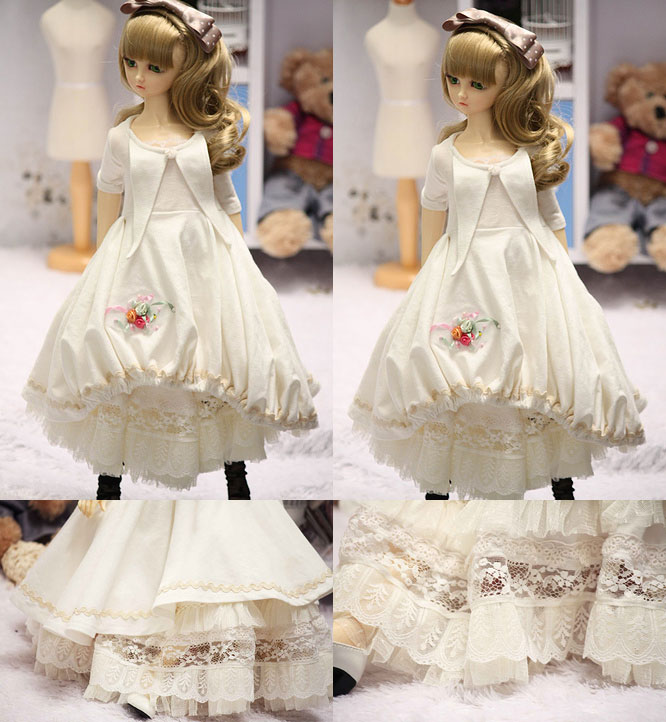 BJD Clothes white dress for SD/MSD Balljointed Doll_CLOTHING_Legenddoll
