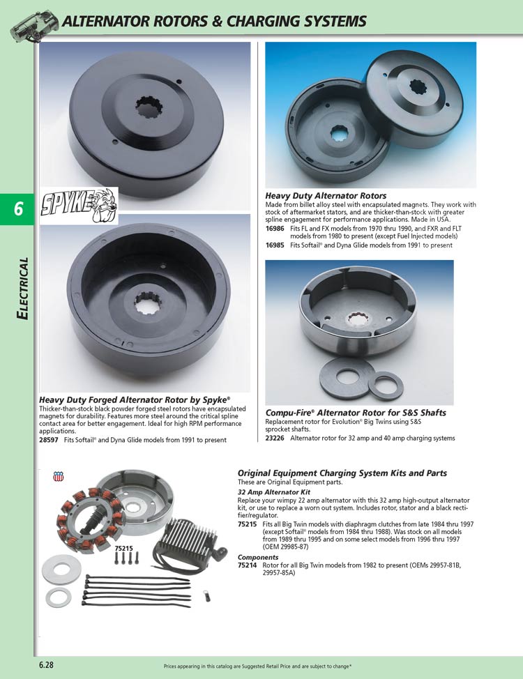 American Legend Motorcycles Charging Systems, Rotors and Stators